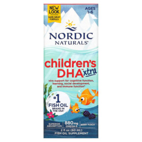 Thuốc bổ Nordic Naturals Children's DHA Xtra Ages 1-6 Berry Punch 880 mg 2 fl oz (60 ml) 768990027253