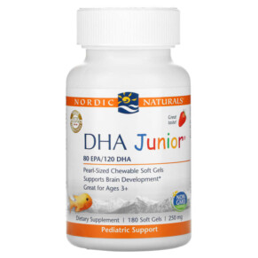 Thuốc bổ Nordic Naturals DHA Junior Great for Ages 3+ Strawberry 62.5 mg 180 Soft Gels 768990031809
