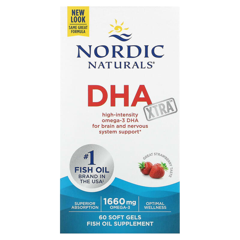 Nordic Naturals DHA Xtra Strawberry 60 Soft Gels 6 Thực phẩm chức năng Nordic Naturals DHA Xtra Strawberry 60 Soft Gels 768990017452