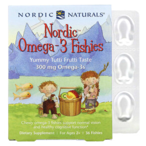 Thuốc bổ Nordic Naturals Nordic Omega-3 Fishies For Ages 2+ Yummy Tutti Frutti Taste 300 mg 36 Fishies 768990311307