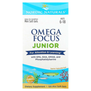 Thuốc bổ Nordic Naturals Omega Focus Junior Ages 6-18 120 Mini Soft Gels 768990027857