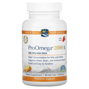 Thuốc bổ Nordic Naturals ProOmega 2000 Jr. Strawberry 650 mg 60 Soft Gels 768990071256