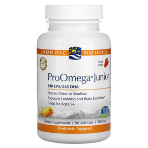 Thuốc bổ Nordic Naturals ProOmega Junior Strawberry 340 mg 90 Soft Gels 768990071003