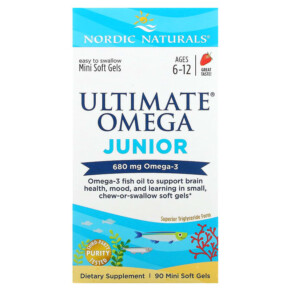 Thuốc bổ Nordic Naturals Ultimate Omega Junior Ages 6-12 Strawberry 340 mg 90 Mini Soft Gels 768990017988