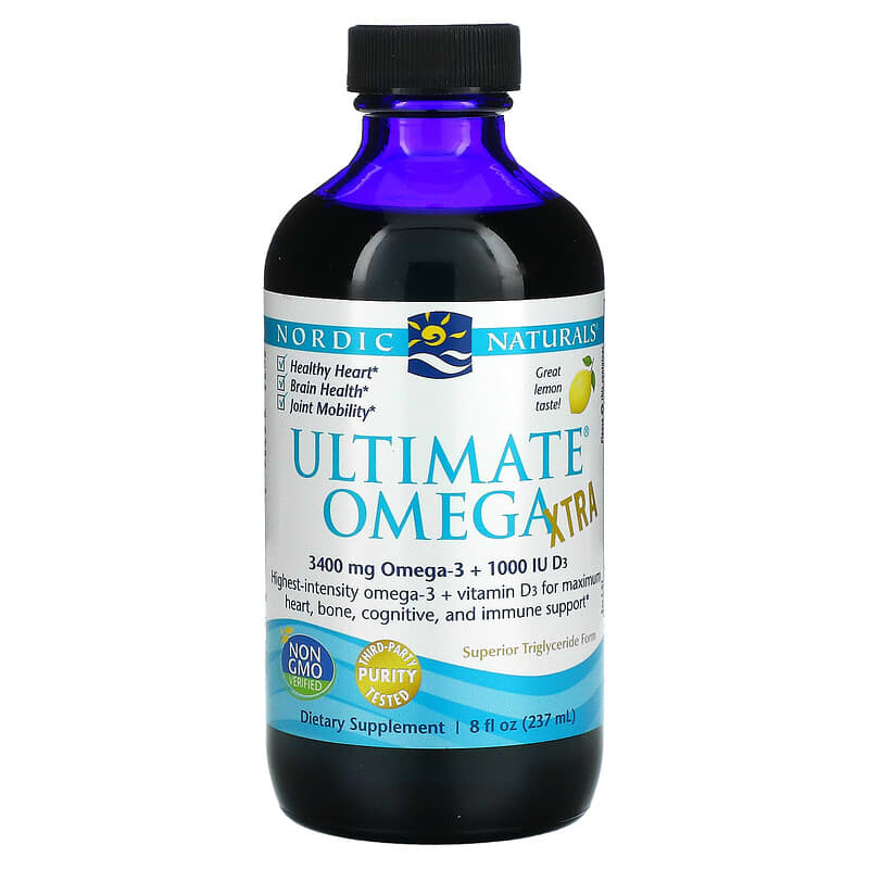Nordic Naturals Ultimate Omega Xtra Lemon 8 fl oz (237 ml) 6 Thực phẩm chức năng Nordic Naturals Ultimate Omega Xtra Lemon 8 fl oz (237 ml) 768990018060