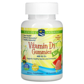 Thuốc bổ Nordic Naturals Vitamin D3 Gummies Kids Wild Watermelon Splash 400 IU 60 Gummies 768990311437
