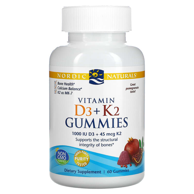 Nordic Naturals Vitamin D3 + K2 Gummies Pomegranate 60 Gummies 6 Thực phẩm chức năng Nordic Naturals Vitamin D3 + K2 Gummies Pomegranate 60 Gummies 768990311604
