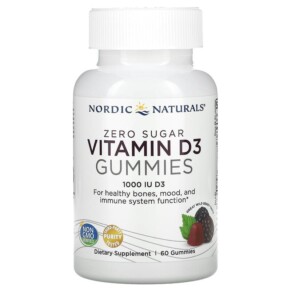 Thuốc bổ Nordic Naturals Zero Sugar Vitamin D3 Gummies Wild Berry 25 mcg (1.000 IU) 60 Gummies 768990311376