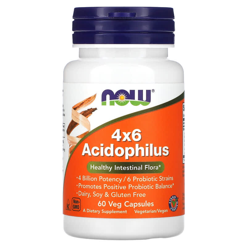 NOW Foods 4x6 Acidophilus 60 Veg Capsules 6 Thực phẩm chức năng NOW Foods 4x6 Acidophilus 60 Veg Capsules 733739029201