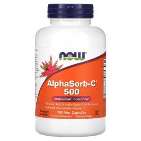 Thuốc bổ NOW Foods AlphaSorb-C 500 180 Veg Capsules 733739007179