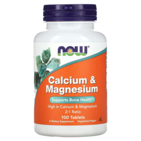 Thuốc bổ NOW Foods Calcium & Magnesium 100 Tablets 733739012708