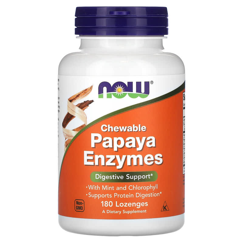 NOW Foods Chewable Papaya Enzymes 180 Lozenges 6 Thực phẩm chức năng NOW Foods Chewable Papaya Enzymes 180 Lozenges 733739029706