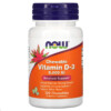 Thuốc bổ NOW Foods Chewable Vitamin D-3 Natural Mint 5.000 IU 120 Chewables 733739003584