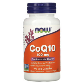 Thuốc bổ NOW Foods CoQ10 with Hawthorn Berry 100 mg 90 Veg Capsules 733739032126