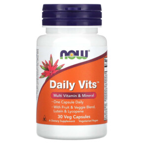 Thuốc bổ NOW Foods Daily Vits 30 Veg Capsules 733739037756