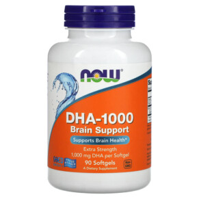Thuốc bổ NOW Foods DHA-1000 Brain Support Extra Strength 1.000 mg 90 Softgels 733739016140