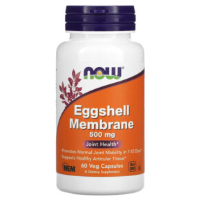 Thuốc bổ NOW Foods Eggshell Membrane 500 mg 60 Veg Capsules 733739033857