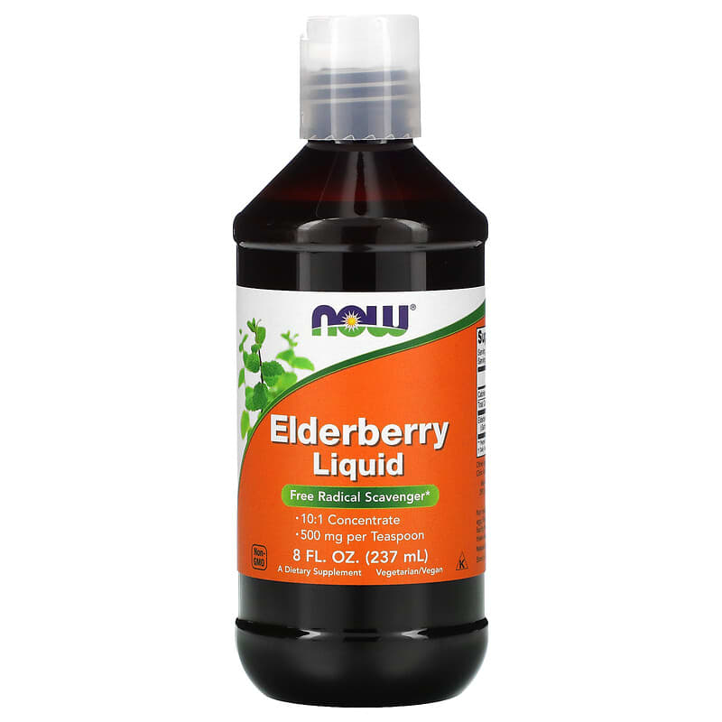 NOW Foods Elderberry Liquid 500 mg 8 fl oz (237 ml) 6 Thực phẩm chức năng NOW Foods Elderberry Liquid 500 mg 8 fl oz (237 ml) 733739048523