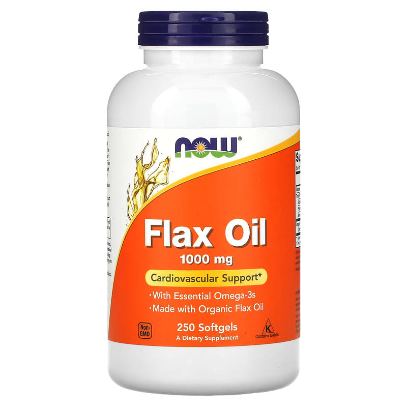 NOW Foods Flax Oil with Essential Omega-3's 1.000 mg 250 Softgels 6 Thực phẩm chức năng NOW Foods Flax Oil with Essential Omega-3's 1.000 mg 250 Softgels 733739017727