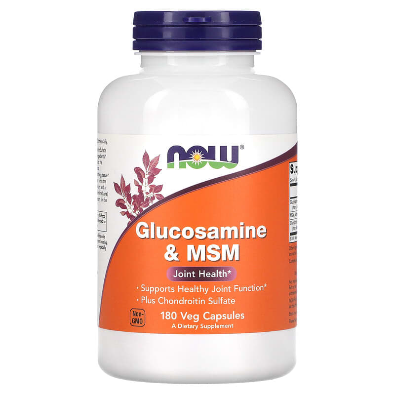NOW Foods Glucosamine & MSM 180 Veg Capsules 6 Thực phẩm chức năng NOW Foods Glucosamine & MSM 180 Veg Capsules 733739032799