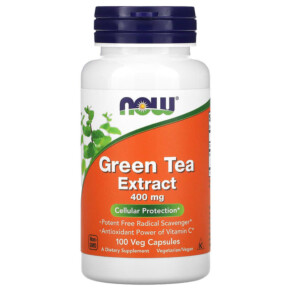 Thuốc bổ NOW Foods Green Tea Extract 400 mg 100 Veg Capsules 733739047052