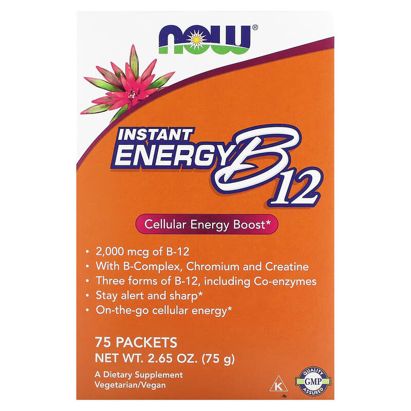 NOW Foods Instant Energy B12 2.000 mcg 75 Packets 0.035 oz (1 g) Each 6 Thực phẩm chức năng NOW Foods Instant Energy B12 2.000 mcg 75 Packets 0.035 oz (1 g) Each 733739004970