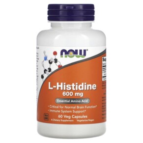 Thuốc bổ NOW Foods L-Histidine 600 mg 60 Veg Capsules 733739001214