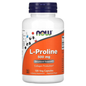 Thuốc bổ NOW Foods L-Proline 500 mg 120 Veg Capsules 733739001337