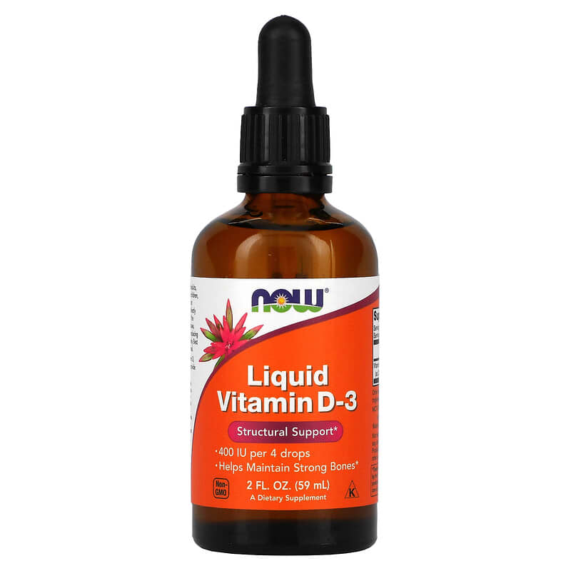 NOW Foods Liquid Vitamin D-3 400 IU 2 fl oz (59 ml) 6 Thực phẩm chức năng NOW Foods Liquid Vitamin D-3 400 IU 2 fl oz (59 ml) 733739003706