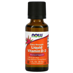 Thuốc bổ NOW Foods Liquid Vitamin D-3 Extra Strength 1.000 IU 1 fl oz (30 ml) 733739003713