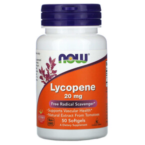 Thuốc bổ NOW Foods Lycopene 20 mg 50 Softgels 733739030627