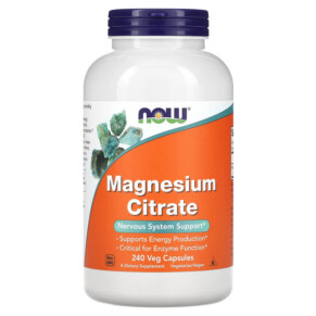 Thuốc bổ NOW Foods Magnesium Citrate 240 Veg Capsules 733739012968