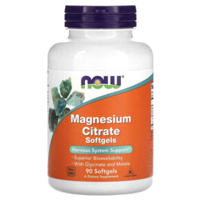 Thuốc bổ NOW Foods Magnesium Citrate 90 Softgels 733739012975