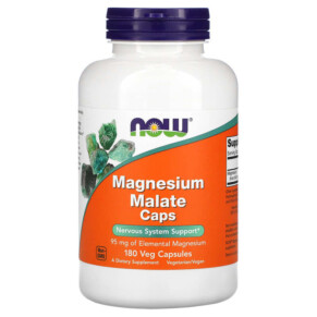 Thuốc bổ NOW Foods Magnesium Malate Caps 180 Veg Capsules 733739013033