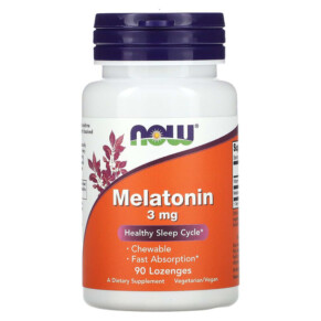 Thuốc bổ NOW Foods Melatonin 3 mg 90 Lozenges 733739032584