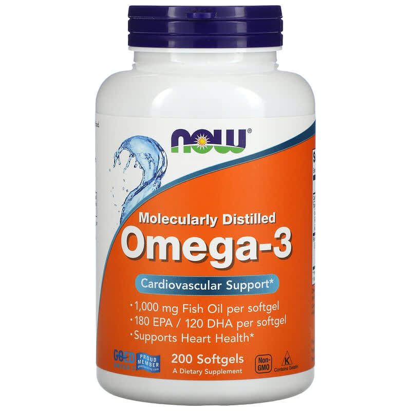 NOW Foods Omega-3 180 EPA /120 DHA 200 Softgels 6 Thực phẩm chức năng NOW Foods Omega-3 180 EPA /120 DHA 200 Softgels 733739016522