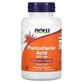Thuốc bổ NOW Foods Pantothenic Acid 500 mg 100 Veg Capsules 733739004864
