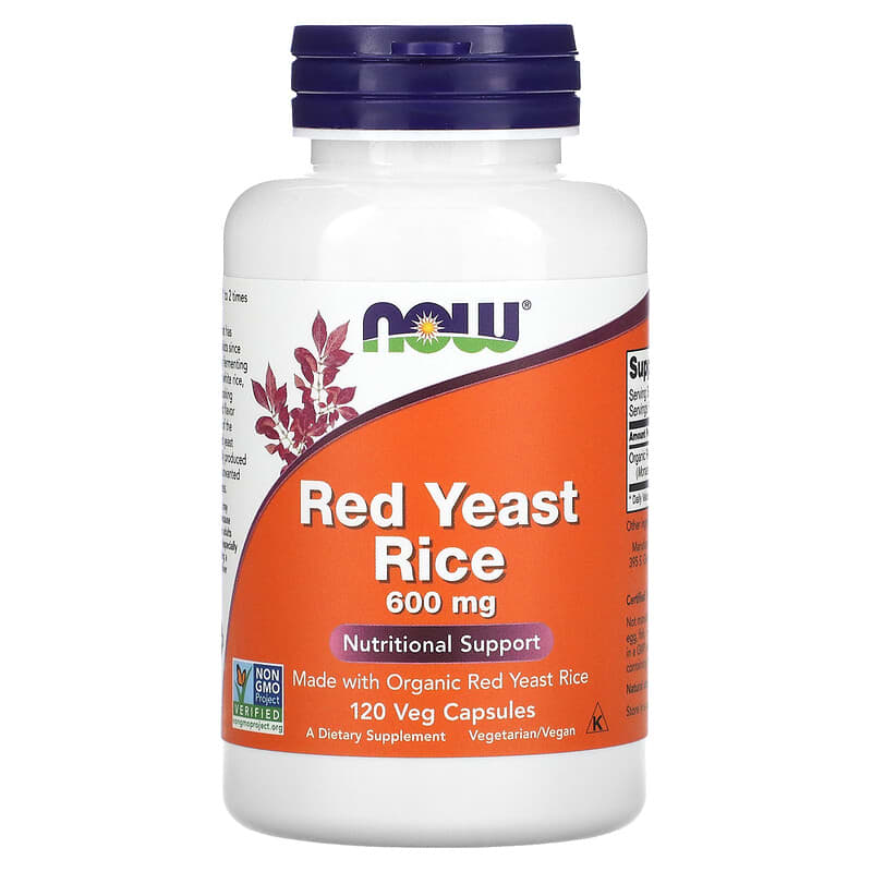 NOW Foods Red Yeast Rice 600 mg 120 Veg Capsules 6 Thực phẩm chức năng NOW Foods Red Yeast Rice 600 mg 120 Veg Capsules 733739035011