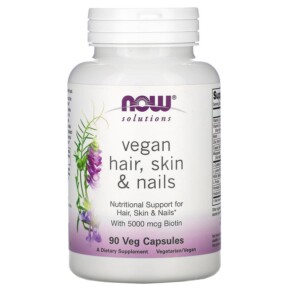 Thuốc bổ NOW Foods Solutions Vegan Hair Skin & Nails 90 Veg Capsules 733739033819