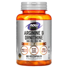 Thuốc bổ NOW Foods Sports Arginine & Ornithine 100 Veg Capsules 733739000408