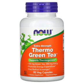 Thuốc bổ NOW Foods Thermo Green Tea Extra Strength 90 Veg Capsules 733739020758