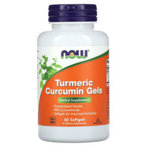 Thuốc bổ NOW Foods Turmeric Curcumin Gels 60 Softgels 733739049384