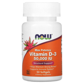 Thuốc bổ NOW Foods Vitamin D-3 50.000 IU 50 Softgels 733739003782
