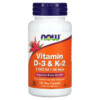 Thuốc bổ NOW Foods Vitamin D-3 & K-2 120 Veg Capsules 733739003690