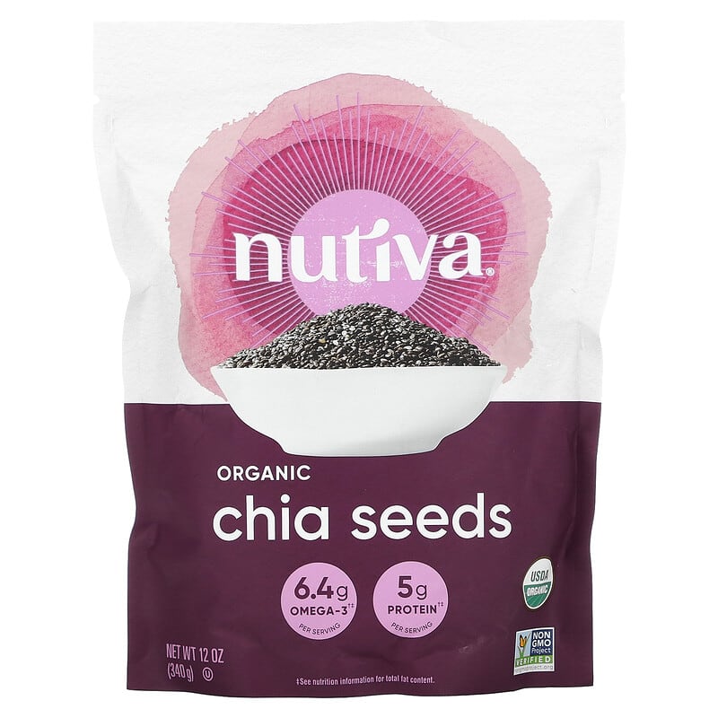 Nutiva Organic Chia Seeds 12 oz (340 g) 6 Thực phẩm chức năng Nutiva Organic Chia Seeds 12 oz (340 g) 692752103117