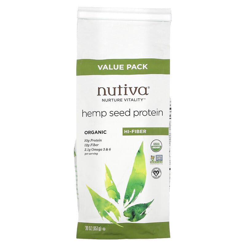 Nutiva Organic Hemp Seed Protein 30 oz (851 g) 6 Thực phẩm chức năng Nutiva Organic Hemp Seed Protein 30 oz (851 g) 692752100994