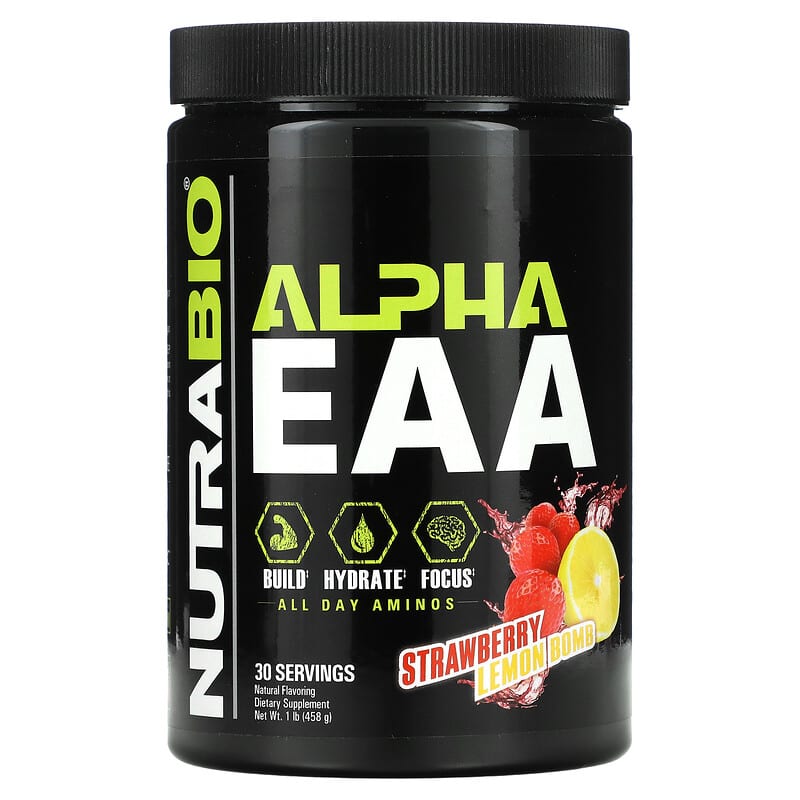 Nutrabio Labs Alpha EAA Strawberry Lemon Bomb 1 lb (458 g) 6 Thực phẩm chức năng Nutrabio Labs Alpha EAA Strawberry Lemon Bomb 1 lb (458 g) 649908269005
