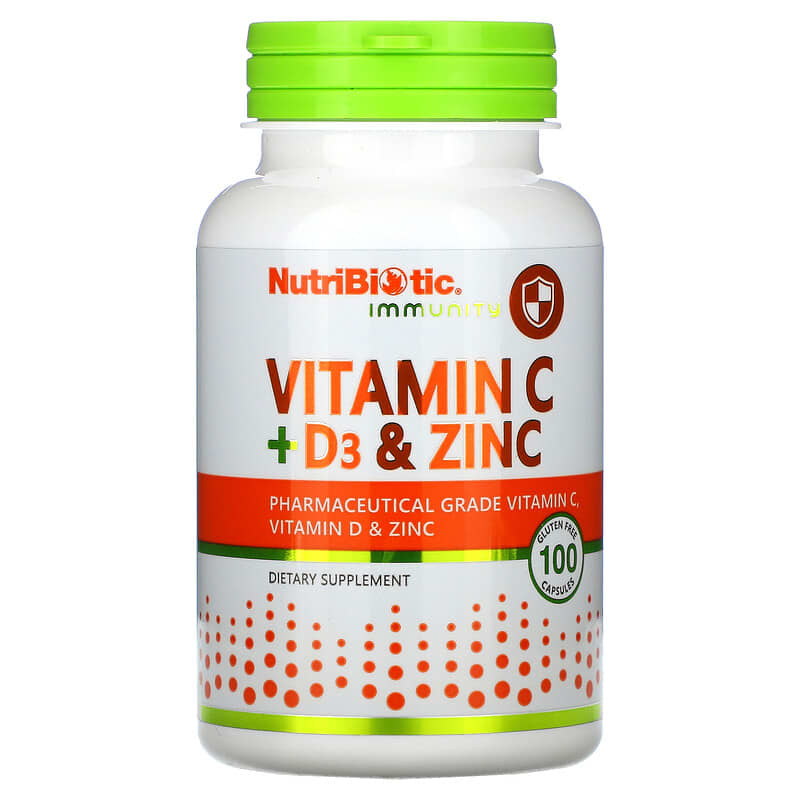 NutriBiotic Immunity Vitamin C + D3 & Zinc 100 Capsules 6 Thực phẩm chức năng NutriBiotic Immunity Vitamin C + D3 & Zinc 100 Capsules 728177005207
