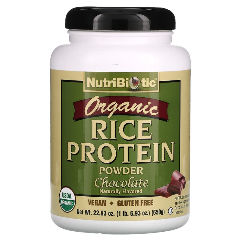 NutriBiotic Organic Rice Protein Powder Chocolate 1 lb 6.93 oz (650 g) 6 Thực phẩm chức năng NutriBiotic Organic Rice Protein Powder Chocolate 1 lb 6.93 oz (650 g) 728177030100