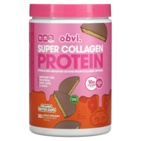 Thuốc bổ Obvi Super Collagen Protein Peanut Butter Cups 13.65 oz (387 g) 850026153255